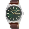 ACIER SAPHIR DATE CUIR BRUN