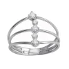 BAGUE 3 RANGS EN ARGENT RHODIÉ SERTIE DE CUBIQUES ZIRCONIAS