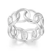 BAGUE ANNEAUX ENTRELACÉES EN ARGENT RHODIÉ