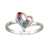 BAGUE COEUR FAMILIAL EN OR 10K SERTIE DE 1-7 PIERRES