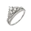BAGUE COURONNE EN ARGENT SERTIE DE CUBIQUES ZIRCONIAS
