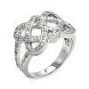 BAGUE DAME DOUBLE INFINI EN ARGENT RHODIÉ SERTIE DE CUBIQUES ZIRCONIAS