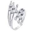 BAGUE DAME EN ARGENT RHODIÉ SERTIE DE CUBIQUES ZIRCONIAS
