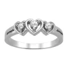 BAGUE DAME FAM 10K COEURS 3 PIERRES