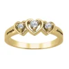 BAGUE DAME FAM 10K COEURS 3 PIERRES