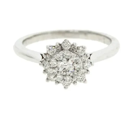 BAGUE DAME 14K BL. 26=0,30 DIAMANT SI1