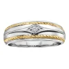BAGUE EN OR 2 TONS SERTIE DpiUN DIAMANT CANADIEN