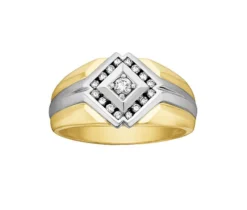 BAGUE EN OR 2 TONS SERTIE DE DIAMANTS