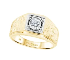 BAGUE EN OR 2 TONS SERTIE DpiUN DIAMANT DE LABORATOIRE