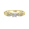 BAGUE EN OR 2 TONS SERTIE DpiUN DIAMANT CANADIEN ET DE DIAMANTS