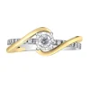 BAGUE EN OR 2 TONS SERTIE DE DIAMANTS