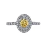 BAGUE EN OR BLANC SERTI DpiUN DIAMANT CANARI ET DE DIAMANTS