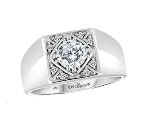 BAGUE EN OR BLANC SERTIE DE DIAMANTS DE LABORATOIRE