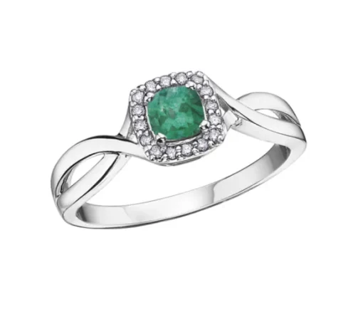 BAGUE EN OR BLANC SERTIE DpiUNE PIERRE DE NAISSANCE VARIÉE ET DE DIAMANTS