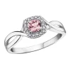 BAGUE EN OR BLANC SERTIE DpiUNE PIERRE DE NAISSANCE VARIÉE ET DE DIAMANTS