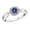 BAGUE EN OR BLANC SERTIE DpiUNE PIERRE DE NAISSANCE VARIÉE ET DE DIAMANTS