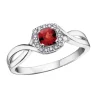BAGUE EN OR BLANC SERTIE DpiUNE PIERRE DE NAISSANCE VARIÉE ET DE DIAMANTS