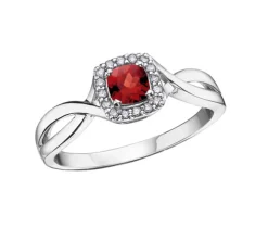 BAGUE EN OR BLANC SERTIE DpiUNE PIERRE DE NAISSANCE VARIÉE ET DE DIAMANTS