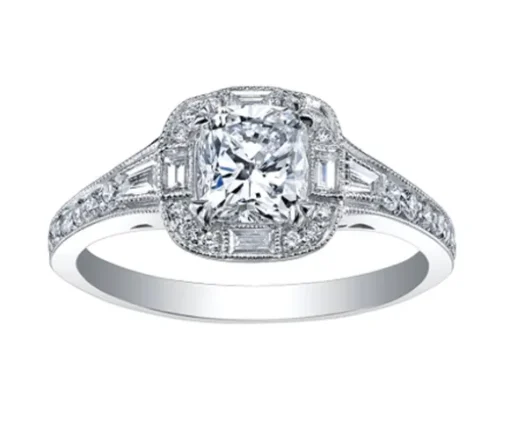 BAGUE EN OR BLANC SERTIE DE DIAMANTS