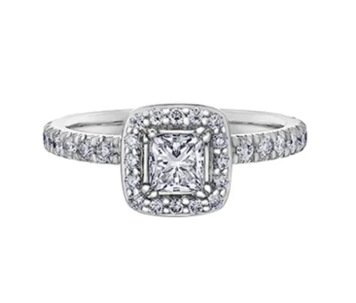 BAGUE EN OR BLANC SERTIE DE DIAMANTS