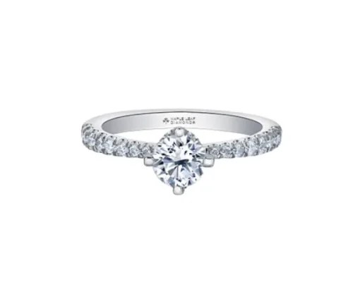 BAGUE EN OR BLANC SERTIE DpiUN DIAMANT CANADIEN ET DE DIAMANTS