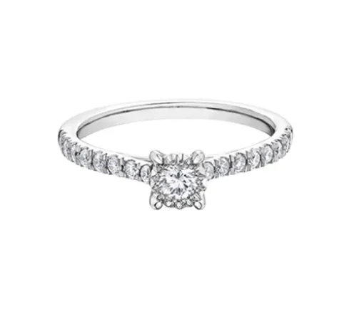 BAGUE EN OR BLANC SERTIE DE DIAMANTS