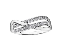 BAGUE EN OR BLANC SERTIE DE DIAMANTS