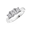 BAGUE EN OR BLANC SERTIE DE DIAMANTS PRINCESSES