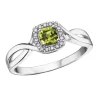 BAGUE EN OR BLANC SERTIE DpiUNE PIERRE DE NAISSANCE VARIÉE ET DE DIAMANTS