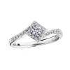BAGUE EN OR BLANC SERTIE DpiUN DIAMANT CANADIEN ET DE DIAMANTS