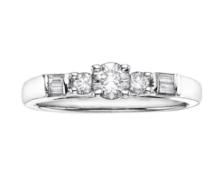 BAGUE EN OR BLANC SERTIE DpiUN DIAMANT CANADIEN ET DE DIAMANTS