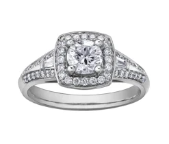 BAGUE EN OR BLANC SERTIE DpiUN DIAMANT CANADIEN ET DE DIAMANTS