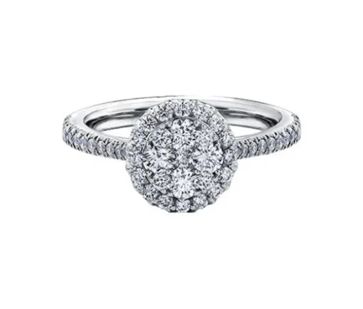 BAGUE EN OR BLANC SERTIE DE DIAMANTS