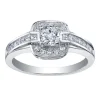 BAGUE EN OR BLANC SERTIE DpiUN DIAMANT CANADIEN ET DE DIAMANTS