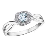 BAGUE EN OR BLANC SERTIE DpiUNE PIERRE DE NAISSANCE VARIÉE ET DE DIAMANTS