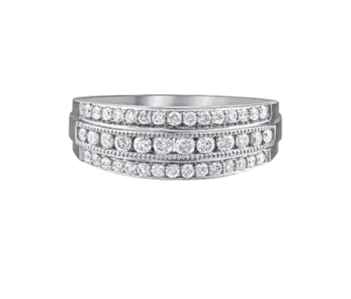 BAGUE EN OR JAUNE OU BLANC SERTIE DE DIAMANTS