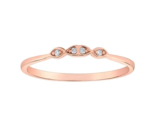 BAGUE EN OR JAUNE, ROSE ET BLANC SERTIE DE DIAMANTS