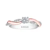 BAGUE EN OR 18K 2 TONS ROSE SERTIE DpiUN DIAMANT CANADIEN ET DE DIAMANTS