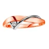 BAGUE EN OR 10K 2 TONS SERTIE DpiUN DIAMANT CANADIEN