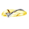 BAGUE EN OR 10K 2 TONS SERTIE DpiUN DIAMANT CANADIEN