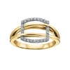 BAGUE EN OR 10K 2 TONS SERTIE DE DIAMANTS