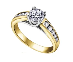 BAGUE EN OR 18K 2 TONS SERTIE DE DIAMANTS
