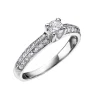 BAGUE EN OR 18K BLANC ET PALLADIUM SERTIE DE DIAMANTS