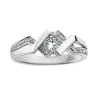 BAGUE EN OR 14K BLANC SERTIE DpiUN DIAMANT CANADIEN ET DE DIAMANTS