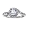 BAGUE EN OR 14K BLANC SERTIE DpiUN DIAMANT CANADIEN ET DE DIAMANTS