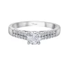 BAGUE EN OR 14K BLANC SERTIE DpiUN DIAMANTS CANADIEN ET DE DIAMANTS