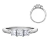 BAGUE EN OR 14K BLANC SERTIE DE DIAMANTS