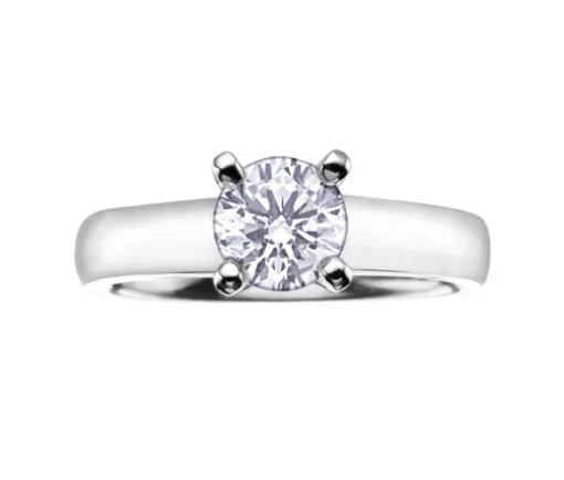 BAGUE EN OR 18K BLANC SERTIE DpiUN DIAMANT