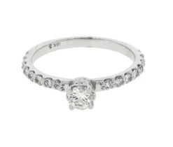 BAGUE EN OR 18K BLANC SERTIE DE DIAMANTS