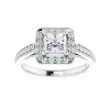 BAGUE EN OR 14K BLANC SERTIE DpiUN DE DIAMANTS DE LABORATOIRE